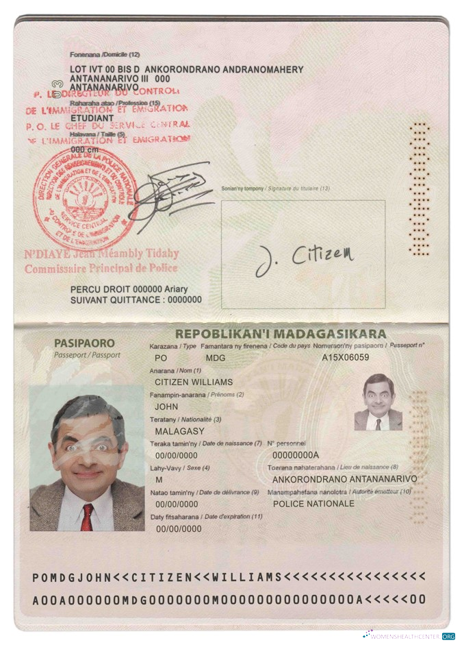 Download Madagascar passport Photoshop template